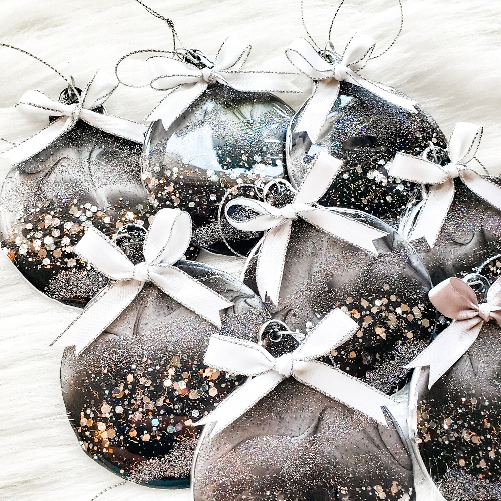 SOLD, One Handmade Christmas Tree Ornament, Silver - Picture 6 of 11